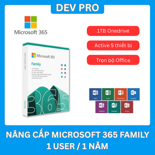 Nâng cấp Microsoft 365 Family (1 user)