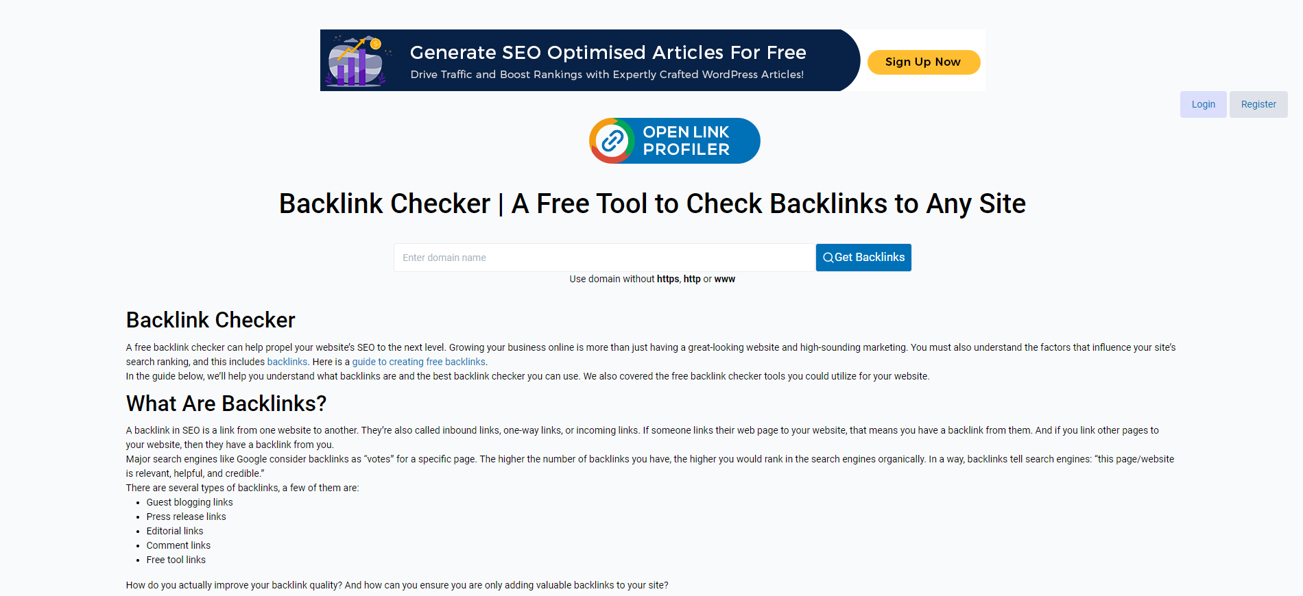 Phần mềm SEO backlink miễn phí 8
